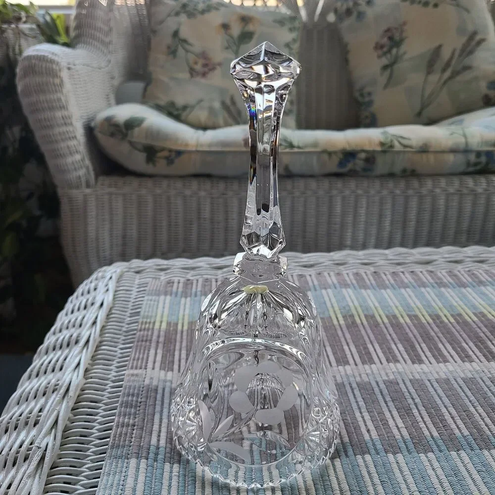 Hillock Vintage 24% Lead Crystal Hand Bell European Collection Germany 8